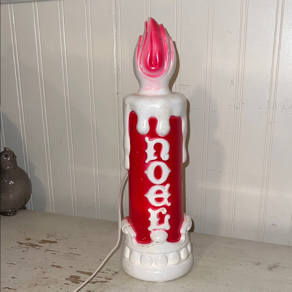 Vintage Empire Plastics Blow Mold Noel Candle lighted Christmas Decoration